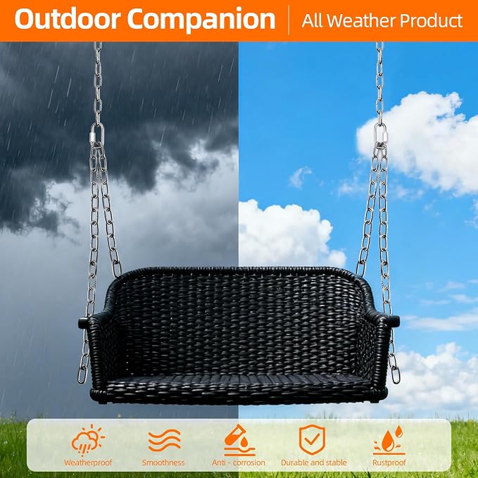 Yaeccc Heavy Duty Porch Swing Hanging Chain Kit,2 Pack Stainless Steel Porch Swing,1500 Lbs Capacity, Indoor/Outdoor Hanging Hardware (Silver, 105'' Long Chain)