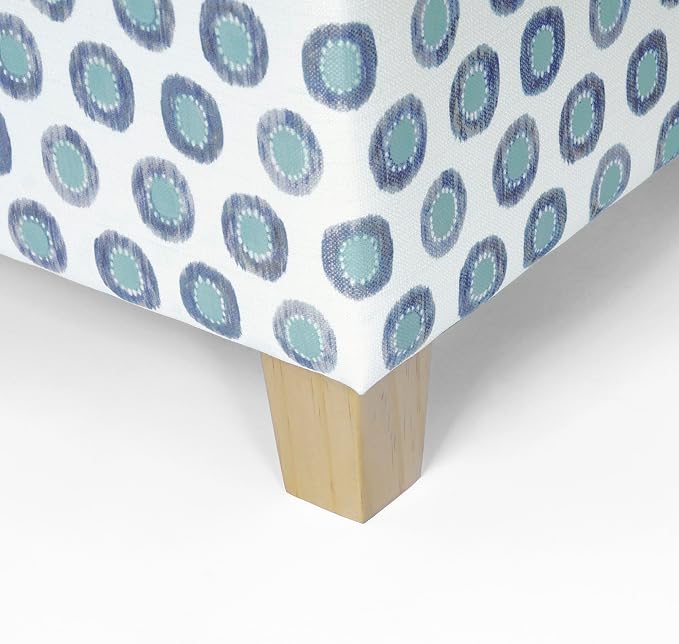 HomePop 18" Classic Square Storage Ottoman - Green Medallion Ikat Print