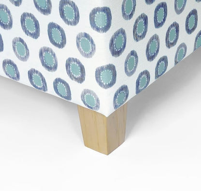 HomePop 18" Classic Square Storage Ottoman - Green Medallion Ikat Print
