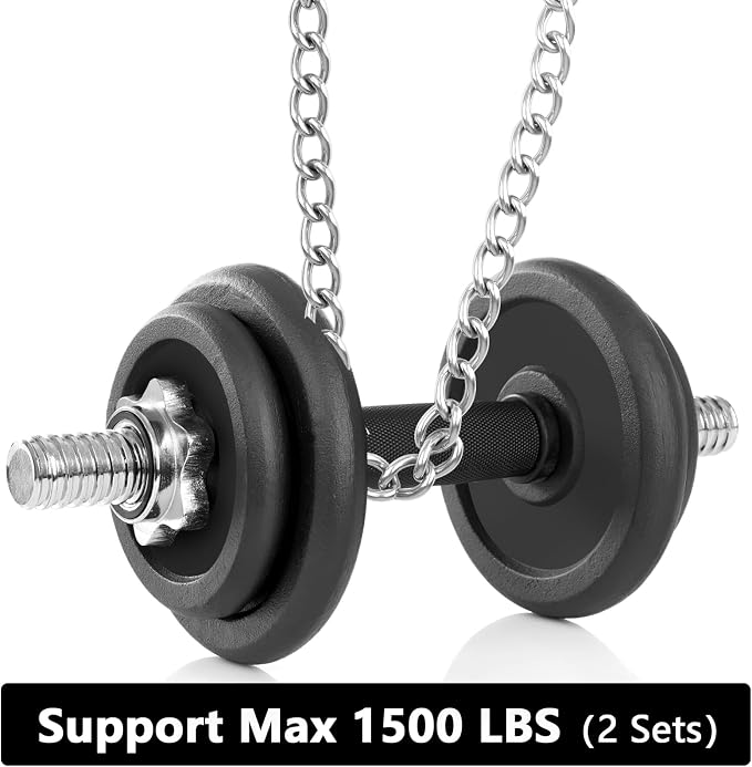 Heavy Duty Hammock Chains with 4 Carabiners - Stainless Steel Hammock Chair Hardware for Indoor/Outdoor Use, 1500 LB Capacity(2 Sets)