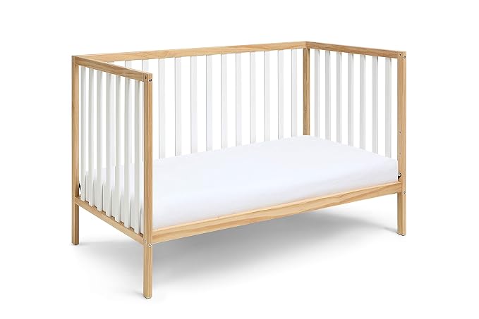 Baby Cache Deux Remi Island 3-in-1 Convertible Baby Crib (Do Re Me) Natural & White