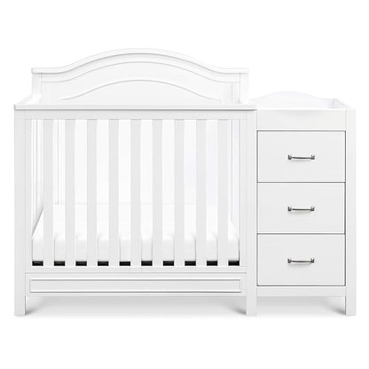 Davinci Charlie 4-in-1 Convertible Mini Crib and Changer Combo in White, Greenguard Gold Certified