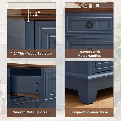 Joaxswe Farmhouse 6 Drawer Dresser for Bedroom, 41" Tall Small Dressers & Chest of Drawers, Rustic Wood Dresser with Metal Handle, Storage Organizer Closet for Living Room, Hallway, Entryway