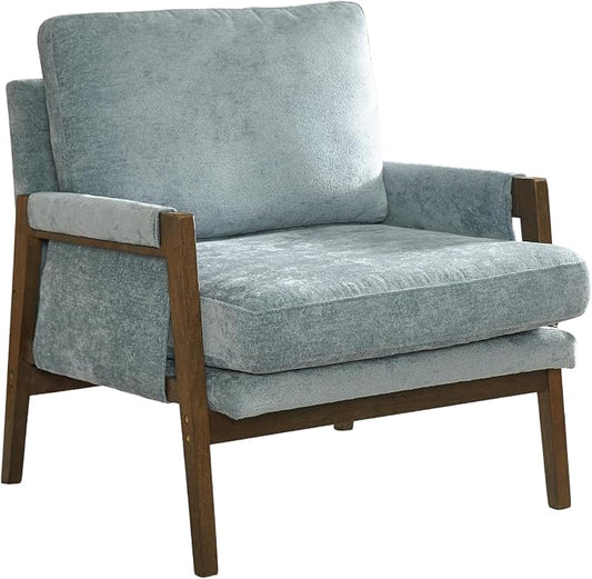 Roundhill Furniture Kelly Mid-Century Modern Accent Armchair, Blue