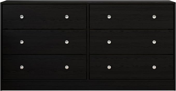 HOME DESIGN Altoona 3-Piece Bedroom Set with Dresser and Two Nightstands, Black