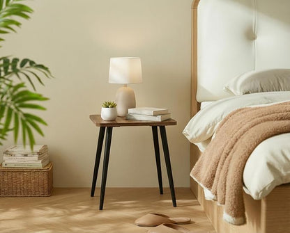 FORAOFUR Side Table, Rectangular Wooden Small End Table, Small Accent Table for Living Room, Bedroom and Balcony, Modern Side Tables for Spaces Home Decor, Easy Assembly | Wooden legs with modern rectangular design, fits living/bedroom, compact, quick ...