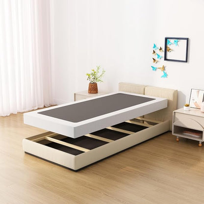 Upcanso Twin XL Box Spring Bed Base 6 Inch, Low Profile Metal Boxspring XL Twin with Fabric Cover, 2000 Lbs Max Weight Capacity Mattress Foundation, Noise-Free, Easy Assembly