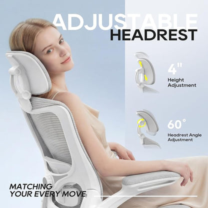 Ergonomic Office Chair for Long Hours, Full-Body Support, Relieve Neck & Back Pressure, 330LBS Capacity, Ideal for Home Office, Office & Study