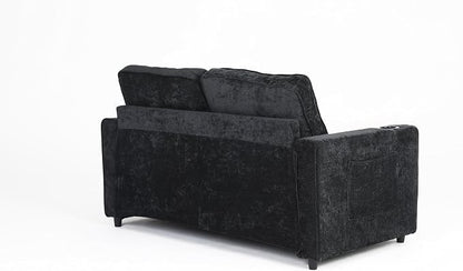 ERYE Foldable Loveseat Sofa Convertible Pull Out Sleeper Sofabed,2 Seat Tufted Upholstered Sofa Modern Convertible Sleeper Couch Bed with Cupholders and Side Pockets