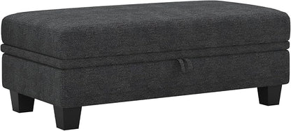 Belffin 45.9" Storage Ottoman Bench Oversized Ottoman for Footrest Upholstered Entryway Bench with Seating for Bedroom, Living Room. Dark Grey