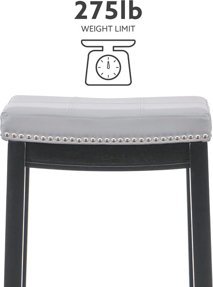 Linon Home Décor Kingston Gray Bar Stool, Black