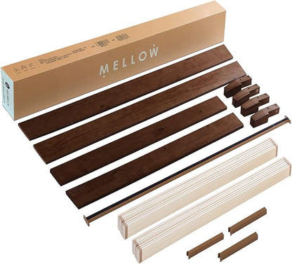 Mellow Naturalista Grand - 12 Inch Solid Wood Platform Bed with Wooden Slats - No Box Spring Needed - Queen (Espresso)