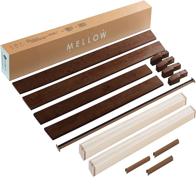 Mellow Naturalista Grand - 12 Inch Solid Wood Platform Bed with Wooden Slats - No Box Spring Needed - Full (Espresso)
