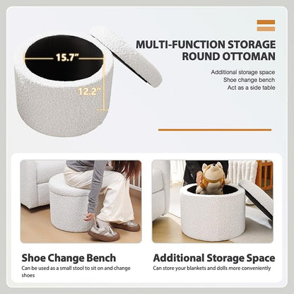 Power Recliner Chair Swivel Glider, Large Nursery Glider with Ottoman & USB Charging Port, Boucle Upholstered Rocker Recliner for Nursery,Living Room,Cream
