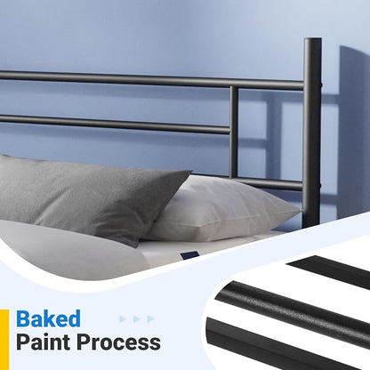 Avenco Metal Platform Bed Frame Queen Size with Classical Headboard and Footboard, 14 Inch, Under Bed Storage, Strong Metal Slats Support, Mattress Foundation, No Box Spring Needed