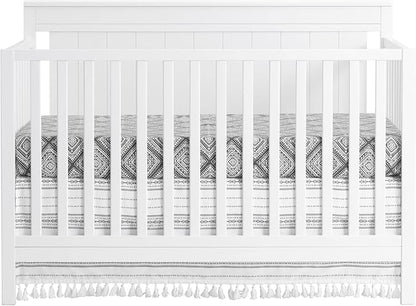 Oxford Baby Lazio 4-in-1 Convertible Baby Crib, Snow White, GreenGuard Gold Certified