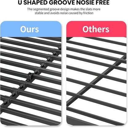 Superay 2 Inch King Box Spring Low Profile, Heavy Duty Metal Box Spring Bed Base, Bunkie Board Bed Slat Replacement, Mattress Foundation, Easy Assembly, Noise Free