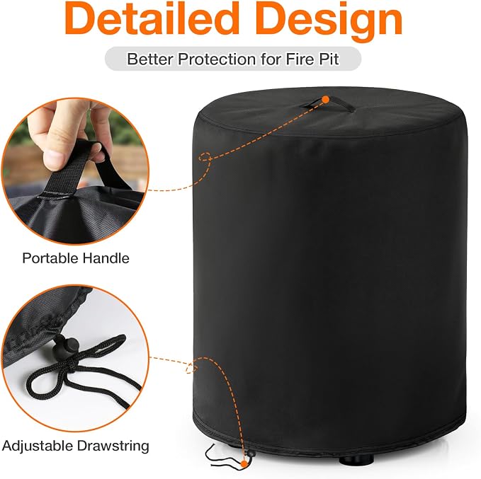 POMER Fire Pit Cover For Ninja Fireside360 Outdoor Heater & Fire Pit | Waterproof ,Windproof,UV & Tear Resistant,Easy to use & clean，Firepit Accessories