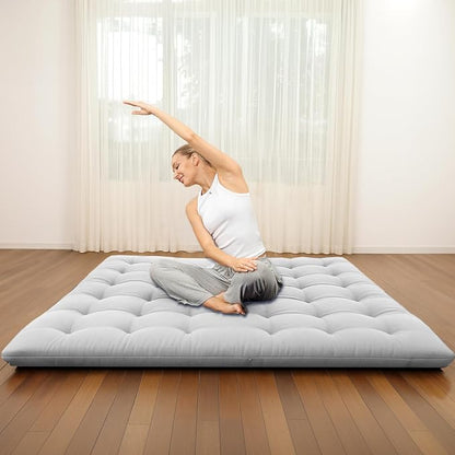 Syrinx Water Resistant Japanese Futon Mattress, Twin Size 75"x39", 2.5 Inch Thick Japanese Floor Mattress Tatami Mat, Foldable Floor Bed Sleeping Pad for Dormitory Guest Room Camping