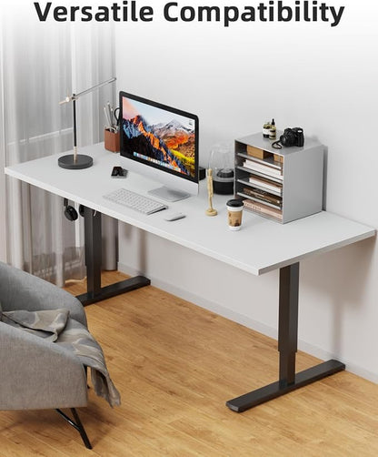 Universal 48 x 30 One-Piece Solid Wood Table Top, 1" Thick Desktop for Stand Up Height Adjustable Desk Frames, Home Office Tabletop, Countertop DIY, White