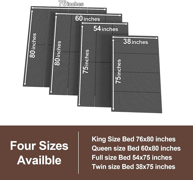 Breathable, Noise Minimizing, Moisture Resistant Bunkieboards,Low Profile Bed Support,Large Double Bed 10mm Bunkie Board, Full Size 38x75'' ﻿