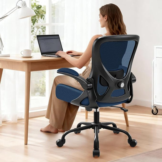 AreShark Office Chair - Ergonomic Breathable Mesh Desk Chair with Adjustable Lumbar Support and Flip-up Armrests - Executive High Back Rolling Swivel Comfortable Computer Gaming Chair for Home Office
