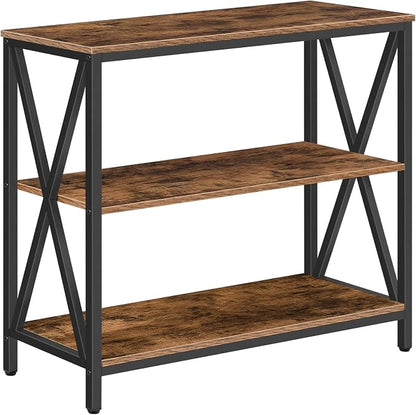 MAHANCRIS 31.5" Sofa Table, Industrial Console Table, 3-Tier Entryway Table, Narrow Sofa Table with Storage Shelves, Foyer Table, Hallway Table for entryway, Living Room, Rustic Brown CTHR8001Z