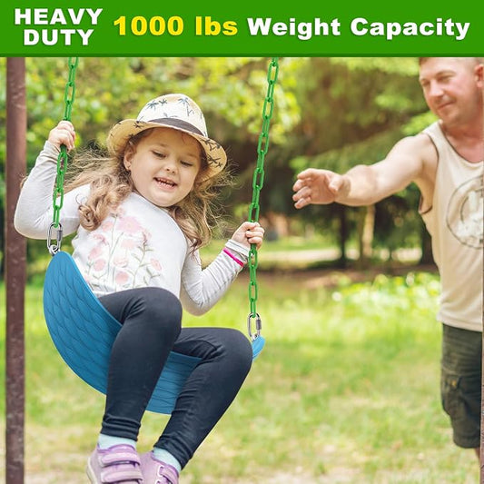 2Pcs 80" Coated Swing Chain with Carabiners 1000 LBs Capacity Heavy Duty Hanging Chains Porch Swing Chains with Hooks Green Chain for Hammock Chairs, Tree Swing, Hanging Chair, Punching Bags