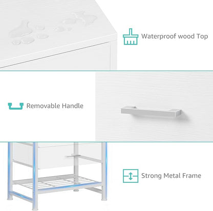 BOLUO White Dresser for Closet with 4 Drawers and Shelf Large Closet Drawers for Closet Organizers and Storage Bedroom Dorm Modern