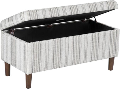 HomePop Malmo 36" Storage Bench - Gray Striped Pattern