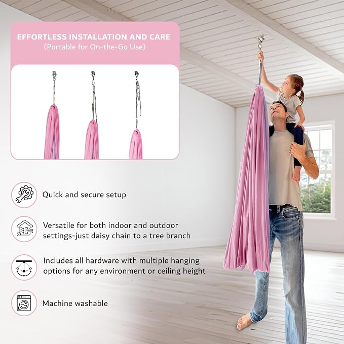 Double Layer Reversible Sensory Swing | Outdoor and Indoor Swing for Kids and Adults Up to 260 lbs | Autism Cocoon Swing | Kids Sensory Swing Indoor | ADHD