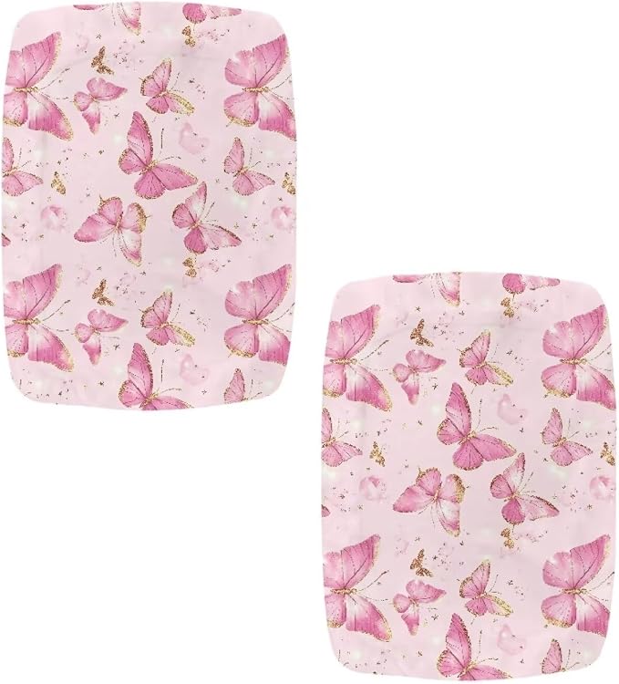 Butterfly Pink Bar Stool Seat Covers Rectangle Stool Covers Set of 2 Bench Covers Slipcover Rectangle Stretch Counter Height Bar Stools Slipcovers Counter Stool Covers Saddle Seat Cover