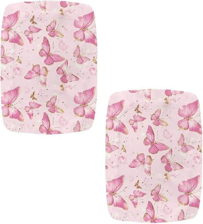 Butterfly Pink Bar Stool Seat Covers Rectangle Stool Covers Set of 2 Bench Covers Slipcover Rectangle Stretch Counter Height Bar Stools Slipcovers Counter Stool Covers Saddle Seat Cover