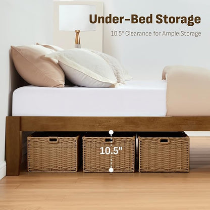 Softa Mikor King Japanese Joinery Bed Frame, Solid Rubberwood, 1500 Lbs Heavy Duty Slats Support, SGS Certified, 15Min No-Tool Setup, Under-Bed Storage, No Box Spring Needed, Noise-Free
