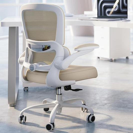 TRALT Office Chair Ergonomic Desk Chair, 330 LBS Home Mesh Office Desk Chairs with Wheels, Comfortable Gaming Chairs (1, Greige)