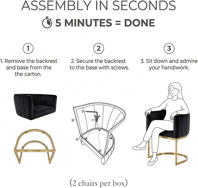 Hyfirm Black and Gold Barrel Dining Chairs Set of 6, Modern Velvet Upholstered Accent Chairs with Curved Back for Kitchen Island, Luxury Comfort Seating Cantilever Metal Frame