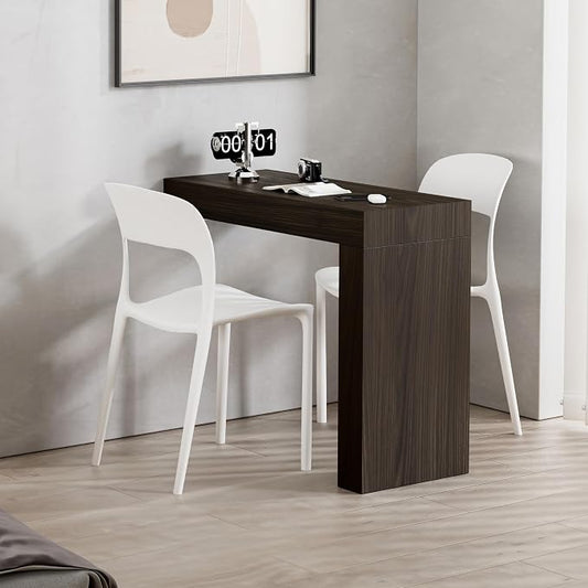Mobili Fiver, Evolution Desk 35.4 x 15.7 in, Dark Walnut with One Leg, Made in Italy