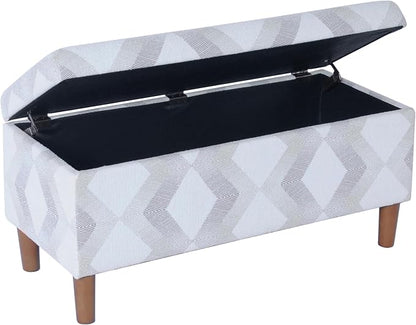 HomePop Malmo 36" Storage Bench - Natural Woven Geo