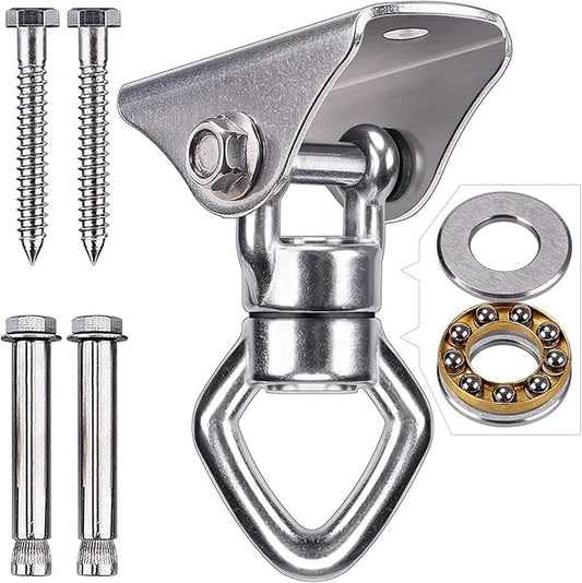 BeneLabel 800LB Capacity Swing Hanger with Bearing Swivel Stainless Steel Ceiling Mount Hanging Kit for Aerial Silks, Swings, Hammocks, Hanging Chair, Heavy Bag