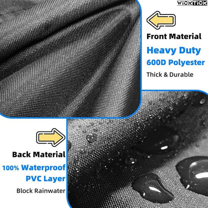 WICKTICK Square Gas Fire Pit Cover 28 x 28 x 25 Inch, Waterproof & 600D Heavy Duty Fire Table Cover, Compatible with Ciays, Xbeauty, Yaheetech, BALI OUTDOORS and more 28x28 Inch Patio Propane Firepits