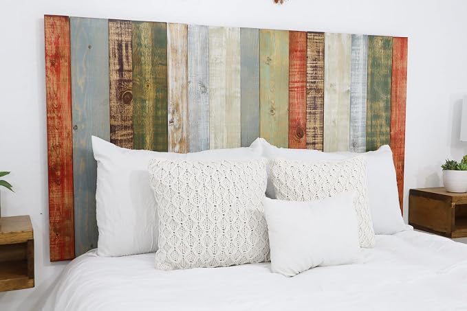 Barn Walls Retro Mix Headboard King Size, Hanger Style, Handcrafted. Mounts on Wall. Easy Installation