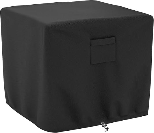 SHINESTAR Fire Pit Cover Square, Fits for 26-28 Inch Fire Pit Table, 600D Heavy Duty Fabric, Waterproof and Windproof, 28 x 28 x 25 Inches, Black