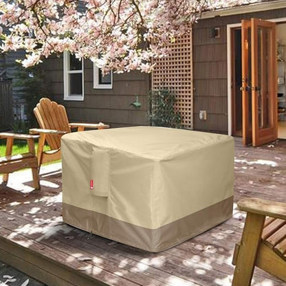 SheeChung Fire Pit Cover Square 44" Lx44 Wx24 H,Waterproof 600D Material | PVC Inner Coating,Heavy Duty Outdoor Fire Pit Cover,Tear & Fade Resistant,Fits 40"-44"Fire Pit Table,Adjustable Draw-string