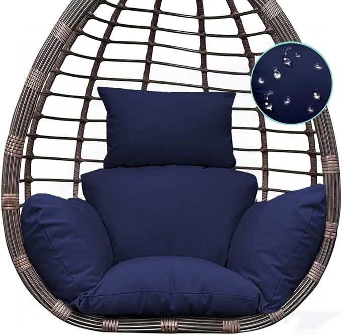 Navy Blue Egg Chair Cushion Replacement Detachable Basket Egg Chair Cushion Washable Waterproof Thicken Hanging Basket Pad