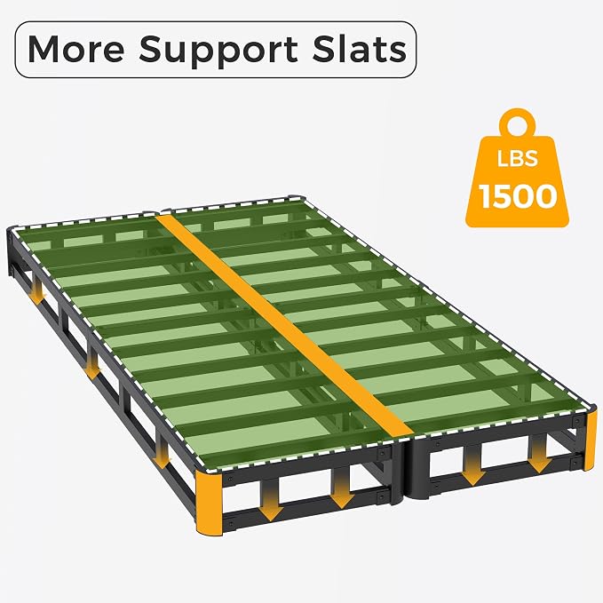 Maenizi Split Twin Box Spring 5 Inch, Easy Assembly Bed Foundation, Heavy Duty Low Profile Metal Twin Box Spring Only with Fabric Cover, Noise Free