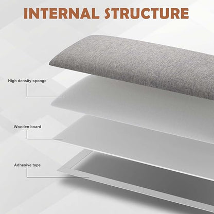 IFNOW Upholstered Wall Mounted Headboard, 3D Soundproof Wall Panels Peel and Stick for Queen Size, Reusable and Removable Tufted Bed Headboard in Medium Grey (9 Panels, 10" x 24")