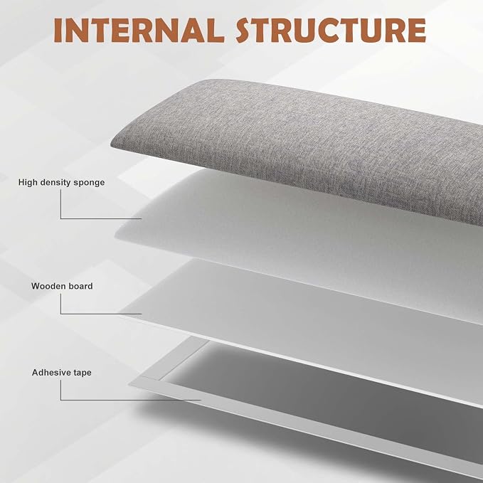 IFNOW Upholstered Wall Mounted Headboard, 3D Soundproof Wall Panels Peel and Stick for King Size, Reusable and Removable Tufted Bed Headboard in Medium Grey (12 Panels, 10" x 24")