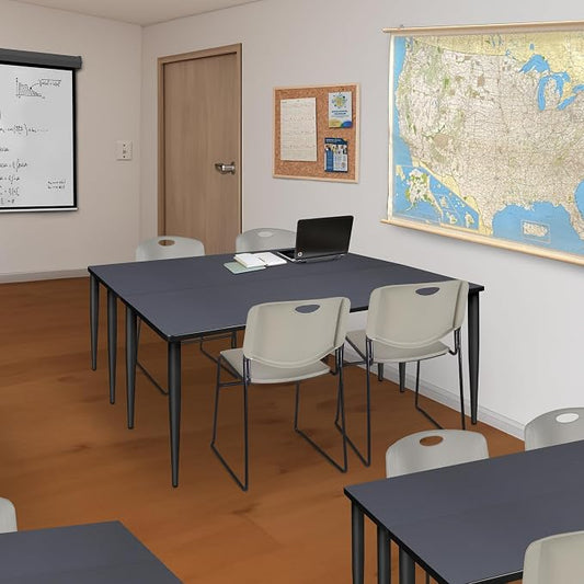 Romig Arco 60 x 24 in. Training Seminar Table- Grey Top, Black Tapered Legs