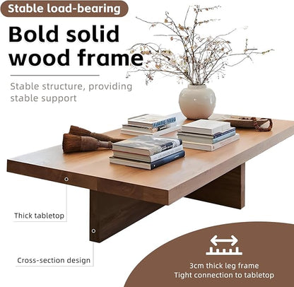 Solid Wood Coffee Table,Rustic Square Centre Table,Farmhouse Living Room Table,2”Thick Tabletop for Living Room,Office