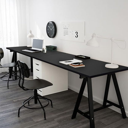 Kaboon 45.67"x23.62" Black Table Top, Solid One-Piece Desktop, Reversible Melamine Countertop, Double Desks, L-Desk DIY